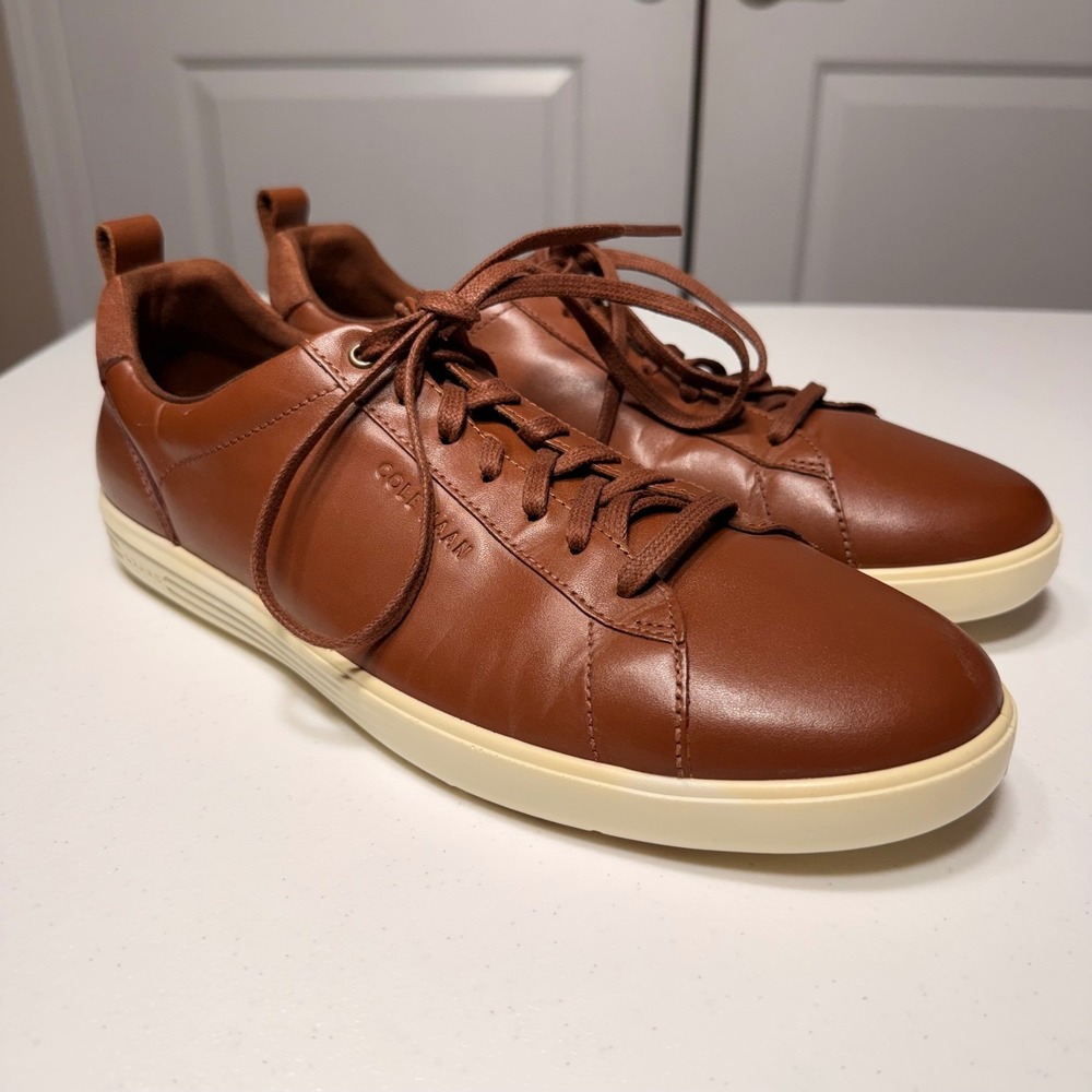 Cole Haan Grand Crosscourt Leather Sneakers Brown British Tan C36924 Mens 9 M